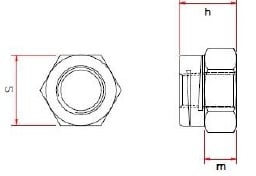Auto-Lok® ALNd double-slotted lock nut — technical sketch