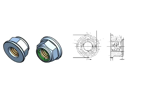 Horizontal slotted ring flange Auto-Lok nut with MJ internal thread (HSRF)
